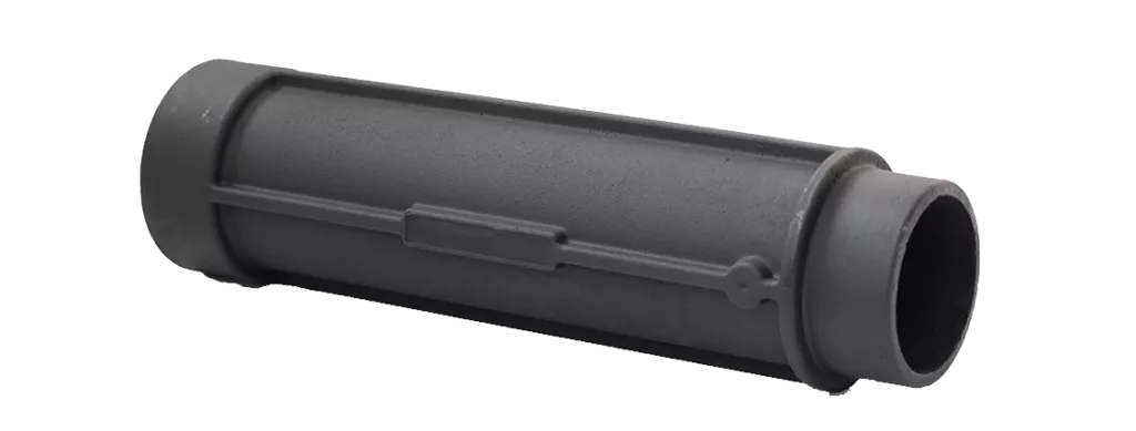 труба дымоходная стартовая чугунная  l 500 mm (d130) mm крашенная картинка анонса te-plo.ru