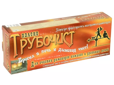 полено для чистки дымохода "трубочист" 0,95 кг. картинка анонса te-plo.ru