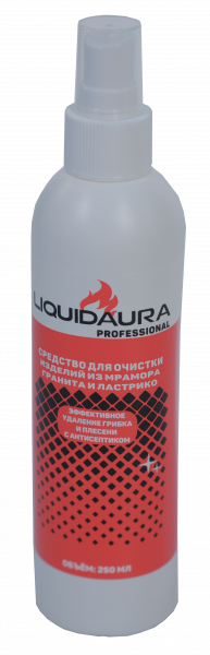 жидкость для чистки изделий из мрамора, гранита и ластрико liquid aura 250мл картинка анонса te-plo.ru