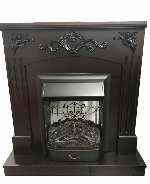 обрамление "angel-s"  дуб темный +электроочаг "majestic lux bl" (area 1527) картинка анонса te-plo.ru